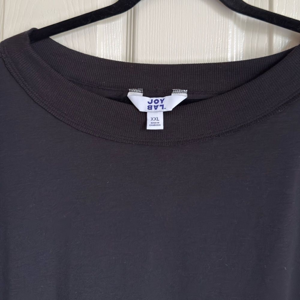 Joy Lab Black Trendy Thumb Hole Sleeve‎ Stretchy Tunic top XXL - Picture 5 of 11